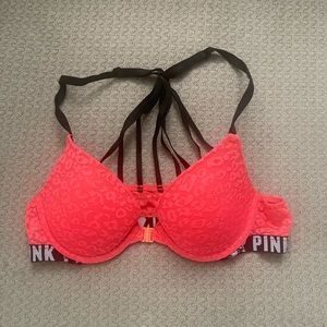 Pink 34a pink front clasp push-up bra